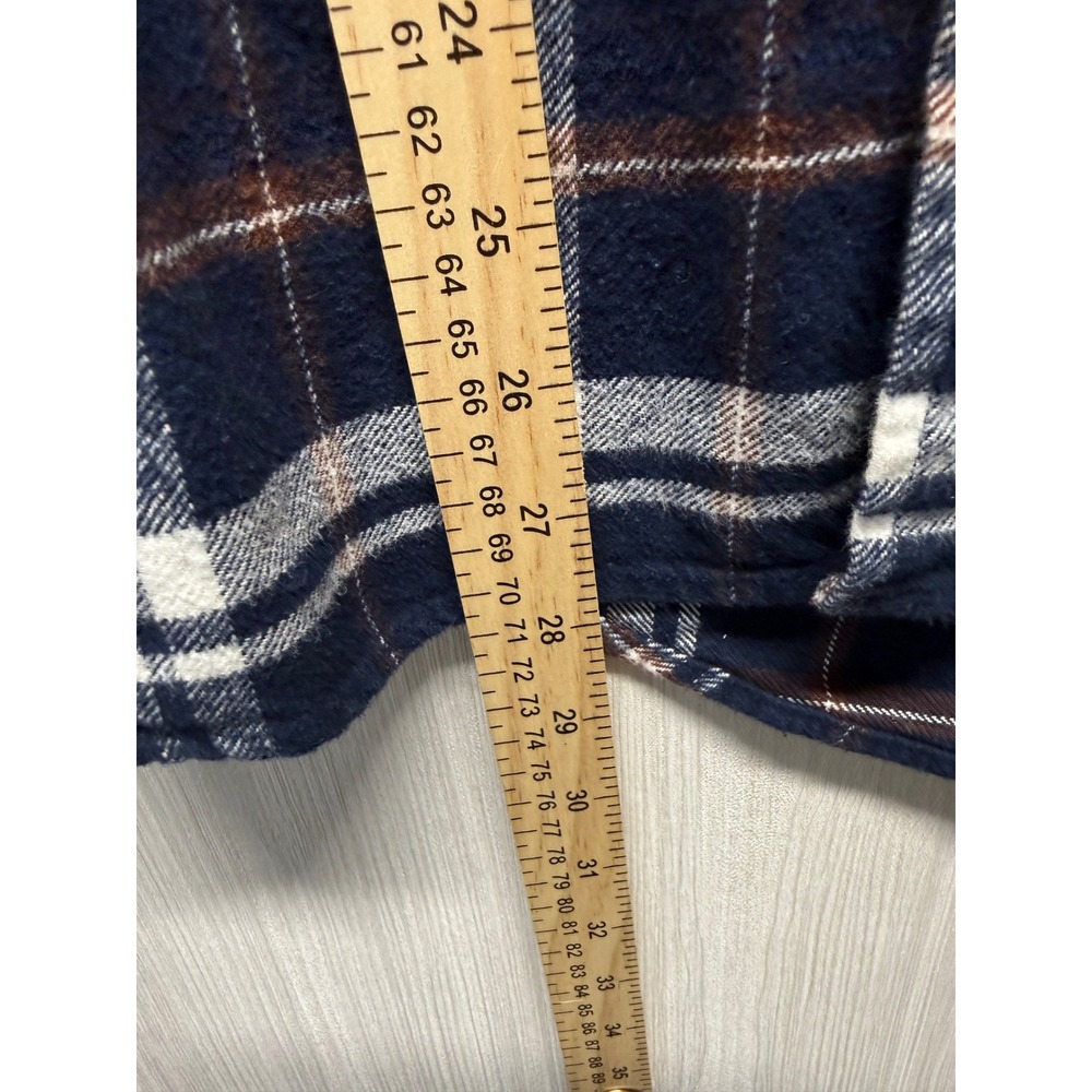 Jachs NY Mens Navy Blue White Plaid Flannel Button Down Shirt Medium 974954 - Picture 6 of 16